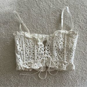 NWOT For Love and Lemons Sadie Corset Crop Top